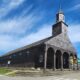 Igreja de Achao, construção histórica de madeira situada na cidade de Achao, na Ilha de Quinchao, parte do Patrimônio da Humanidade em Chiloé, Chile.