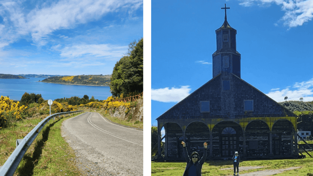 Uma das icônicas joias de madeira de Chiloé, patrimônio da humanidade, com arquitetura que combina influências europeias e nativas, na Patagônia Chilena.